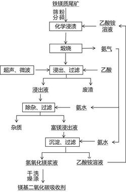 由鐵鎂質(zhì)尾礦制備的鎂基二氧化碳吸收劑及制備方法