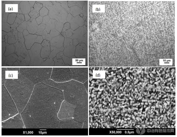 合金固溶時(shí)效后顯微組織