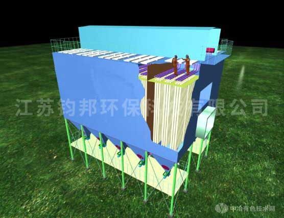 長袋低壓脈沖布袋除塵器(整機3D圖)